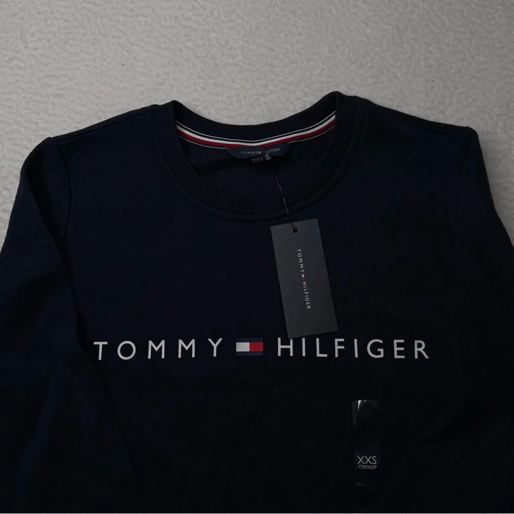 Tommy Hilfiger Women's Navy Blue Fleeced Pullover Crewneck Sz XXS Lounge NWT